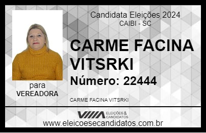 Candidato CARME FACINI VITSRKI 2024 - CAIBI - Eleições