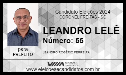 Candidato LEANDRO LELÊ 2024 - CORONEL FREITAS - Eleições