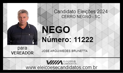 Candidato NEGO 2024 - CERRO NEGRO - Eleições