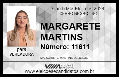 Candidato MARGARETE MARTINS 2024 - CERRO NEGRO - Eleições