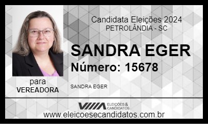 Candidato SANDRA EGER 2024 - PETROLÂNDIA - Eleições