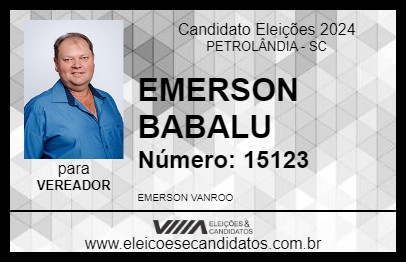 Candidato EMERSON BABALU 2024 - PETROLÂNDIA - Eleições