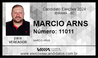 Candidato MARCIO ARNS 2024 - IBIRAMA - Eleições