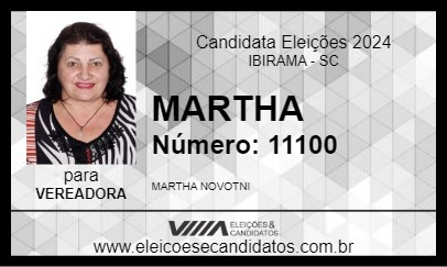 Candidato MARTHA 2024 - IBIRAMA - Eleições