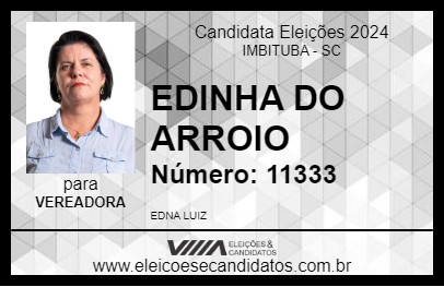 Candidato EDINHA DO ARROIO 2024 - IMBITUBA - Eleições