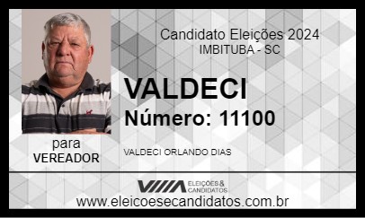 Candidato VALDECI 2024 - IMBITUBA - Eleições