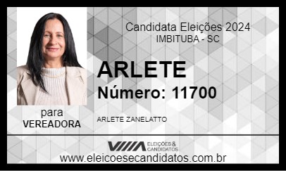 Candidato ARLETE 2024 - IMBITUBA - Eleições