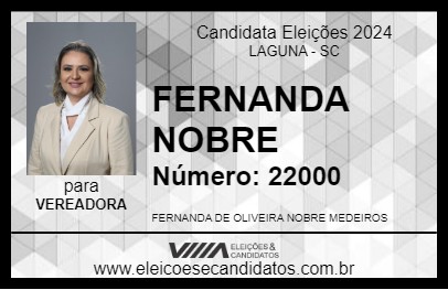 Candidato FERNANDA NOBRE 2024 - LAGUNA - Eleições