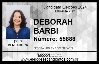 Candidato DEBORAH BARBI 2024 - IBIRAMA - Eleições