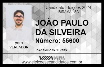 Candidato JOÃO PAULO DA SILVEIRA 2024 - IBIRAMA - Eleições