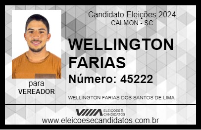 Candidato WELLINGTON FARIAS 2024 - CALMON - Eleições