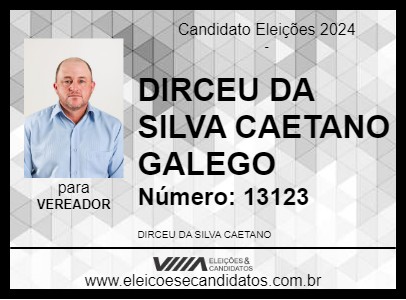 Candidato DIRCEU DA SILVA CAETANO GALEGO 2024 - LEBON RÉGIS - Eleições