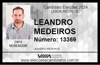 Candidato LEANDRO MEDEIROS 2024 - LEBON RÉGIS - Eleições