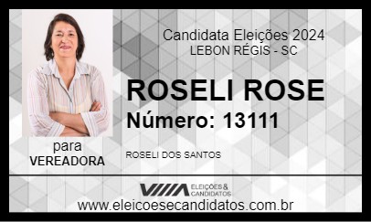 Candidato ROSELI ROSE 2024 - LEBON RÉGIS - Eleições