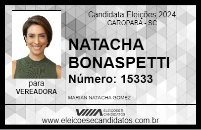 Candidato NATACHA BONASPETTI 2024 - GAROPABA - Eleições