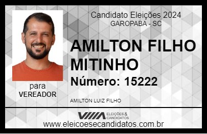 Candidato AMILTON FILHO MITINHO 2024 - GAROPABA - Eleições