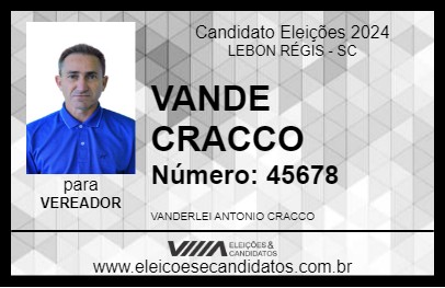 Candidato VANDE CRACCO 2024 - LEBON RÉGIS - Eleições