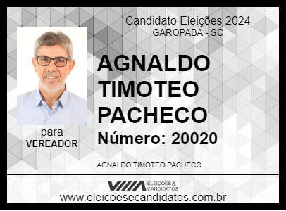 Candidato AGNALDO TIMOTEO PACHECO 2024 - GAROPABA - Eleições