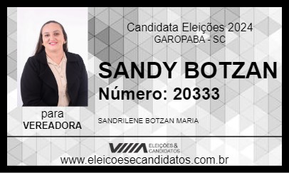 Candidato SANDY BOTZAN 2024 - GAROPABA - Eleições