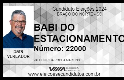 Candidato BABI DO ESTACIONAMENTO 2024 - BRAÇO DO NORTE - Eleições