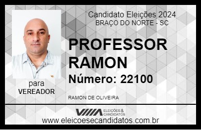 Candidato PROFESSOR RAMON 2024 - BRAÇO DO NORTE - Eleições