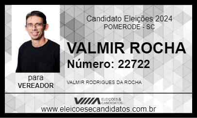 Candidato VALMIR ROCHA 2024 - POMERODE - Eleições