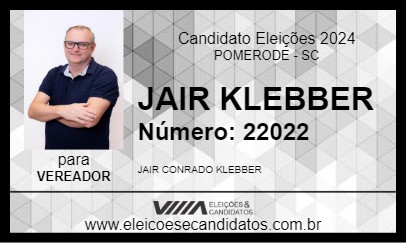 Candidato JAIR KLEBBER 2024 - POMERODE - Eleições