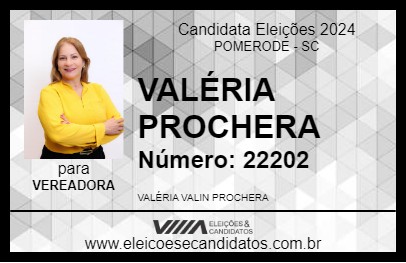 Candidato VALÉRIA PROCHERA 2024 - POMERODE - Eleições