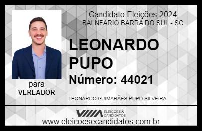 Candidato LEONARDO PUPO 2024 - BALNEÁRIO BARRA DO SUL - Eleições