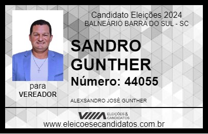 Candidato SANDRO GUNTHER  2024 - BALNEÁRIO BARRA DO SUL - Eleições