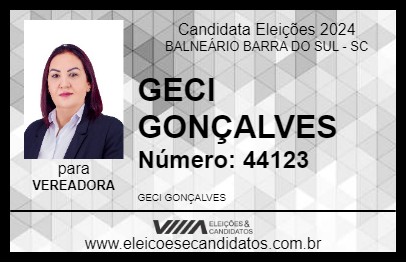 Candidato GECI GONÇALVES 2024 - BALNEÁRIO BARRA DO SUL - Eleições