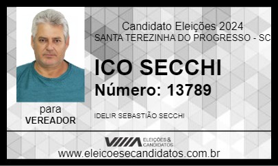 Candidato ICO SECCHI 2024 - SANTA TEREZINHA DO PROGRESSO - Eleições