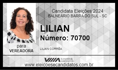 Candidato LILIAN 2024 - BALNEÁRIO BARRA DO SUL - Eleições