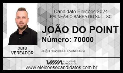 Candidato JOÃO DO POINT 2024 - BALNEÁRIO BARRA DO SUL - Eleições