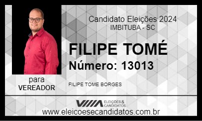 Candidato FILIPE TOMÉ 2024 - IMBITUBA - Eleições