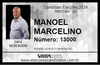 Candidato MANOEL MARCELINO 2024 - IMBITUBA - Eleições