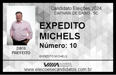 Candidato EXPEDITO MICHELS 2024 - CAPIVARI DE BAIXO - Eleições