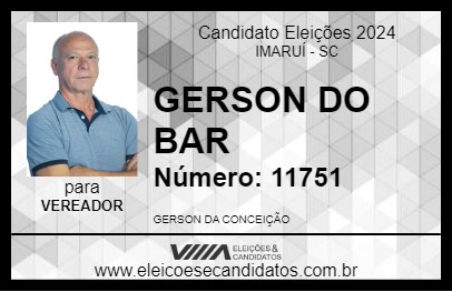 Candidato GERSON DO BAR 2024 - IMARUÍ - Eleições