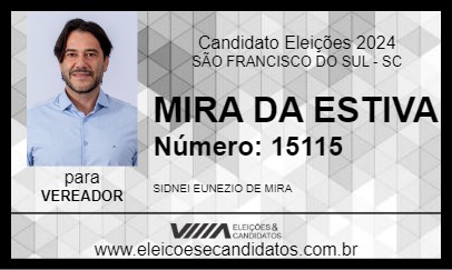 Candidato MIRA DA ESTIVA 2024 - SÃO FRANCISCO DO SUL - Eleições