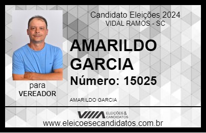 Candidato AMARILDO GARCIA 2024 - VIDAL RAMOS - Eleições