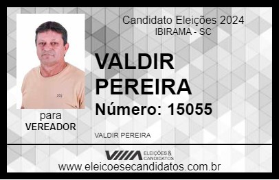 Candidato VALDIR PEREIRA 2024 - IBIRAMA - Eleições