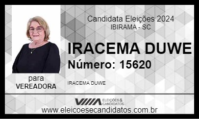 Candidato IRACEMA DUWE 2024 - IBIRAMA - Eleições