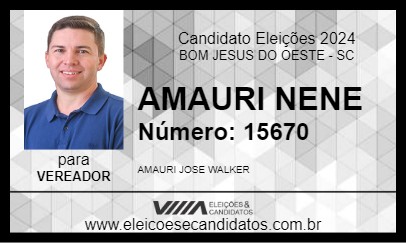 Candidato AMAURI NENE 2024 - BOM JESUS DO OESTE - Eleições