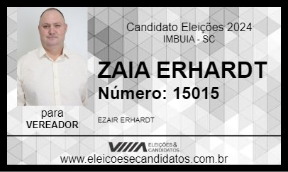 Candidato ZAIA ERHARDT 2024 - IMBUIA - Eleições