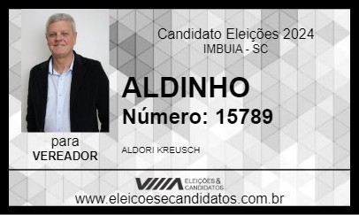 Candidato ALDINHO 2024 - IMBUIA - Eleições