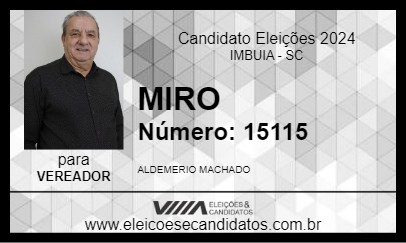 Candidato MIRO 2024 - IMBUIA - Eleições