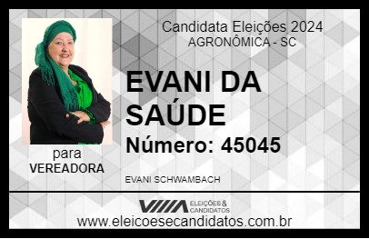 Candidato EVANI DA SAÚDE 2024 - AGRONÔMICA - Eleições