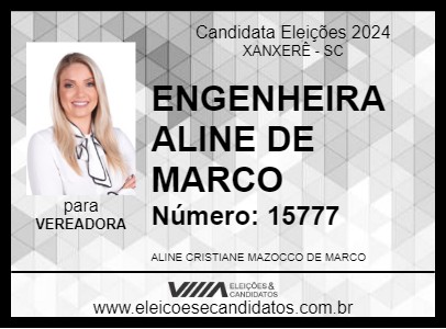 Candidato ENGENHEIRA ALINE DE MARCO 2024 - XANXERÊ - Eleições