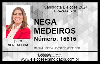 Candidato NEGA MEDEIROS 2024 - GRAVATAL - Eleições