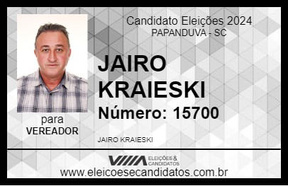 Candidato JAIRO KRAIESKI 2024 - PAPANDUVA - Eleições